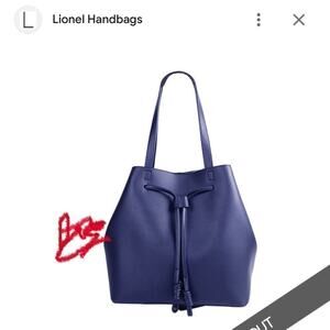 Regan - Lionel Handbags Blue Leather Bucket Bag Sold Out Online